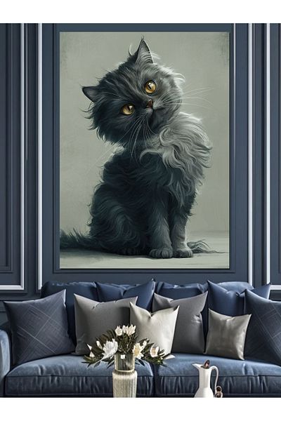 Tablomega Canvas Decorativă Somurtkan Boz Kitten - Lemn MDF
