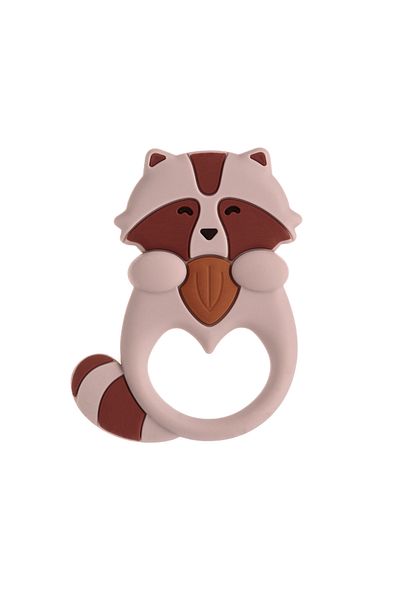 Coccorito Silicone Teething Toy, , Brown Raccoon