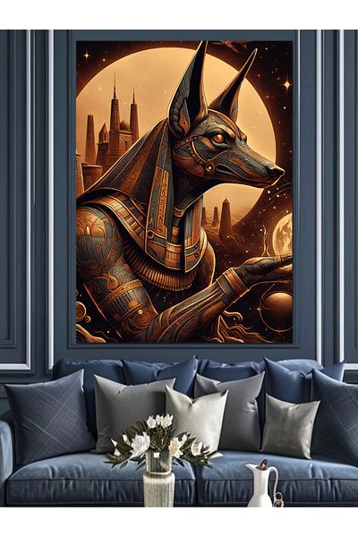 Tablomega Pânză Decorativă Anubis - Lemn MDF