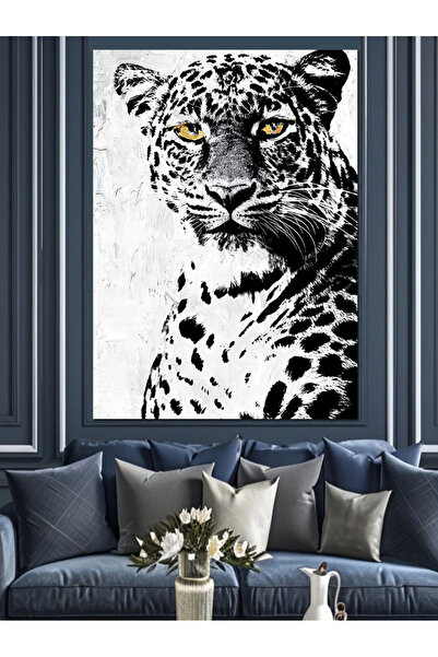 KanvasSepeti Асил Леопард Декоративно платно - Маслена живопис Текстурирано в...