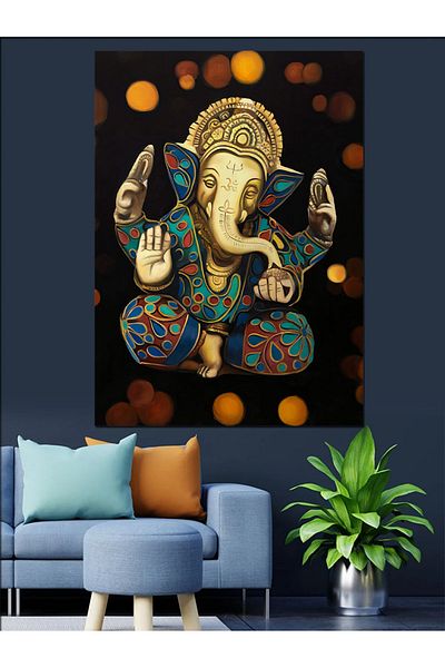 Tablomega Διακοσμητικός καμβάς Ganesha Ganesha - Ξύλινη επιφάνεια MDF