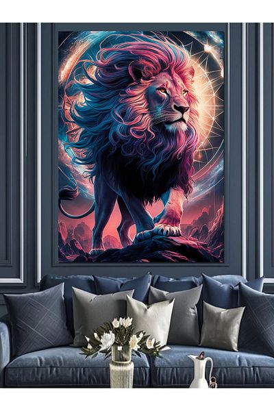 Tablomega Pânză Decorativă Asil Aslan - Lemn MDF