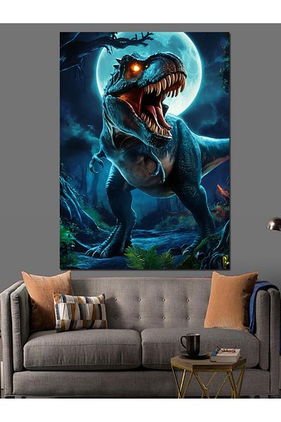 Tablomega Pânză decorativă Dinozaur T-Rex în sălbăticie - Lemn MDF