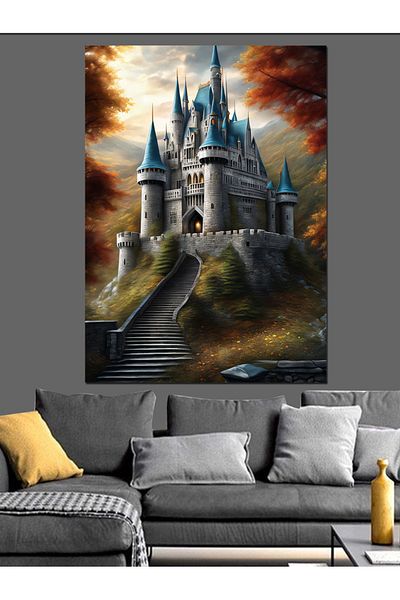 Tablomega Castel în junglă Pânză Decorativă - Lemn MDF Pictură