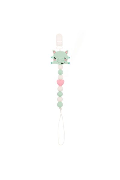 Coccorito Silicone Pacifier Necklace - - Teal Pig