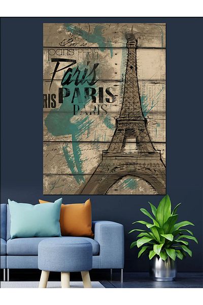 Tablomega Pânză decorativă Turnul Eiffel Paris - Lemn MDF