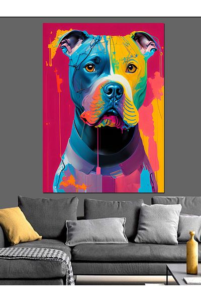 Tablomega Pânză decorativă Rainbow Pitbull - Lemn MDF