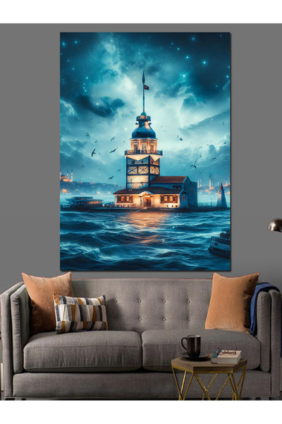 KanvasSepeti Turnul Fetelor din Istanbul, pictură decorativă în ulei, textura...