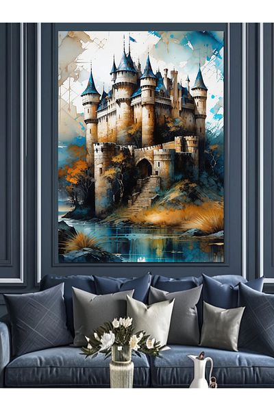 Tablomega Pânză Decorativă Castel Medieval - Lemn MDF