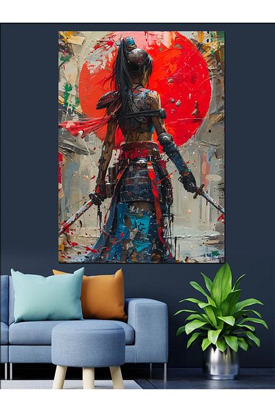 Tablomega Pânză Decorativă Samurai Femei - Lemn MDF