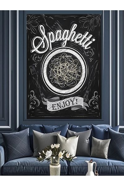 Tablomega Pânză decorativă cu tematică paste - MDF Lemn