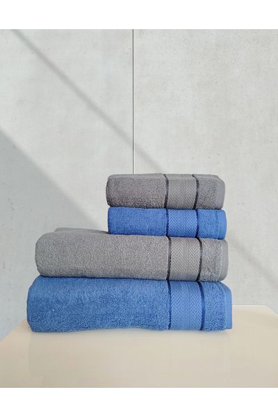 begenal home 100% Cotton 2 Pieces 100X150 cm Bath Towels and 2 Pieces 50X90 cm Hand Face Towels
