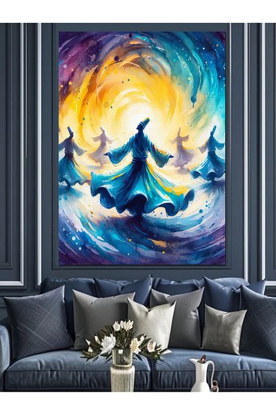 Tablomega Pânză decorativă abstractă care face sema - pictură din lemn MDF