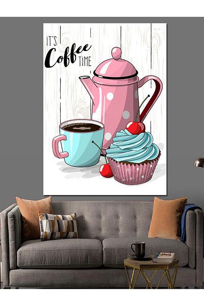 Tablomega Pânză Decorativă Cafea și Cupcake - Lemn MDF