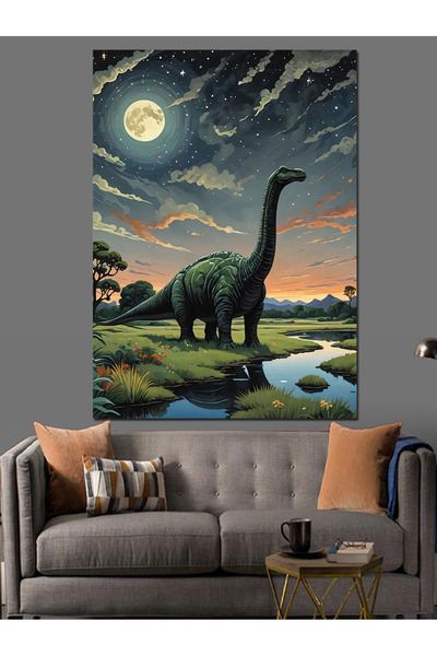 ekart Dinazor Dekoratif Kanvas - Mdf Ahşap Tablo