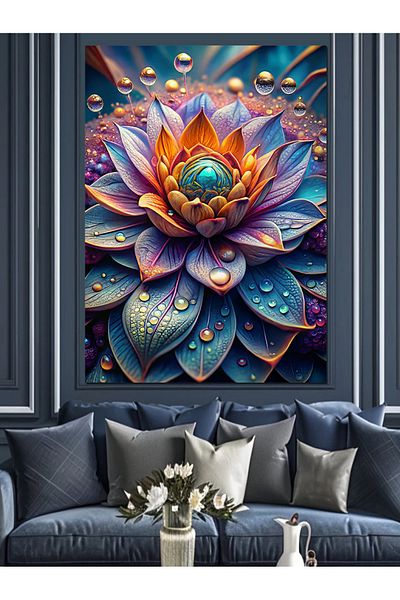 Tablomega Pânză decorativă cu plante colorate de Aloe Vera - MDF Lemn