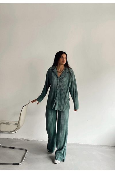 Nokta Moda Smaragd Green Tunic and Suit with Elasticized Legs