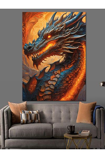 Tablomega Pânză decorativă Dragon - Lemn MDF