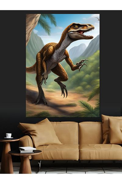 Tablomega Dinozaur T-Rex Canvas Decorativ - MDF Lemn