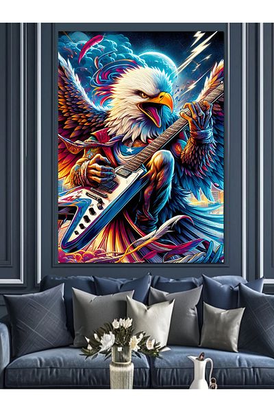 Tablomega Pânză decorativă Eagle Playing Guitar - MDF Lemn