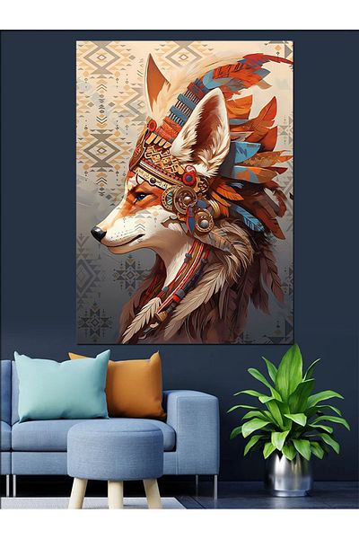 Tablomega Pânză decorativă Shaman Red Fox - Lemn MDF