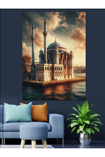 Tablomega Moscheea Ortaköy Istanbul Pânză Decorativă - Lemn MDF Pictură