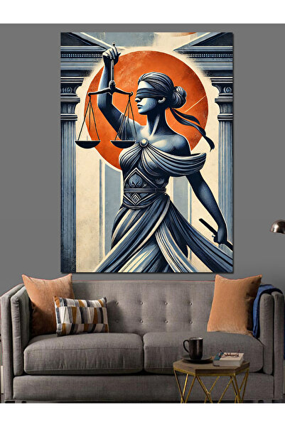 KanvasSepeti Фигура на богинята на правосъдието Маслена боя Текстурирана висо...