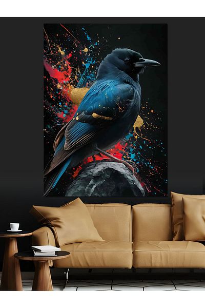 Tablomega Pânză decorativă Crow - Lemn MDF