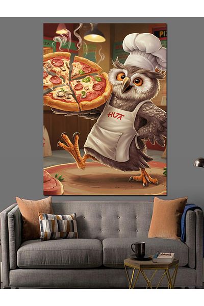 Tablomega Canvas Decorativ Bufniță Pizzărul - Lemn MDF