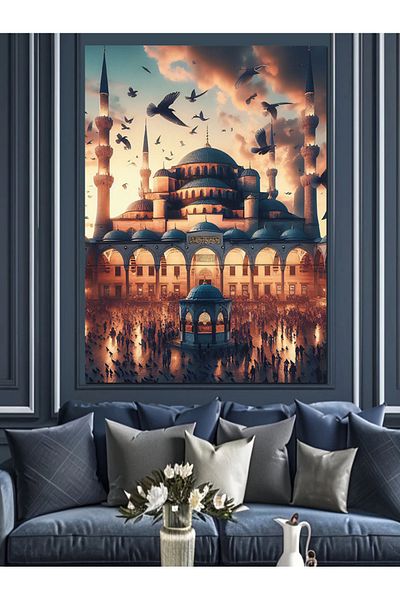 Tablomega Istanbul Eminonu Moschee Canvas Decorativ - MDF Lemn Pictat