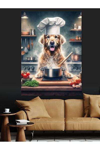 Tablomega Pânză decorativă Cook Dog - Lemn MDF