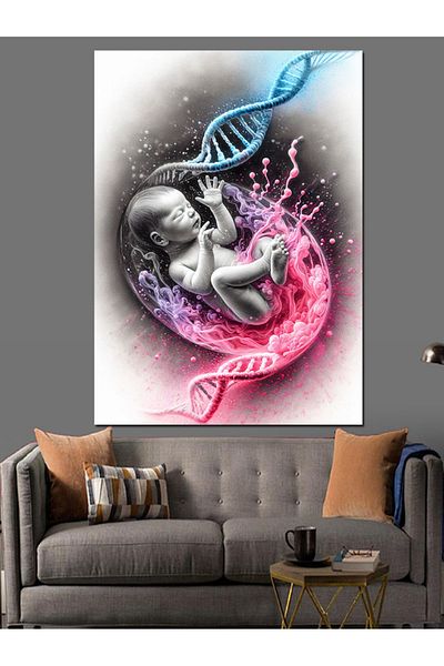 Tablomega Pânză decorativă Bebeluș în Uterul - Lemn MDF