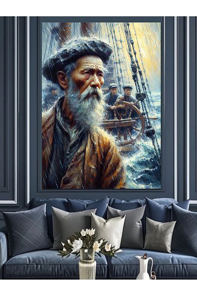 Tablomega Canvă decorativă pentru marinați învingați de furtună - pictură din lemn MDF