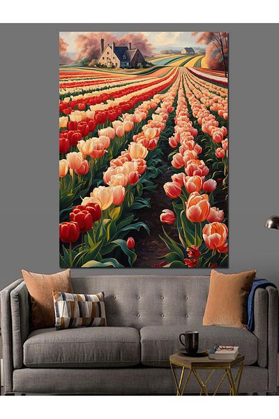 Tablomega Pânză decorativă lalele - Lemn MDF