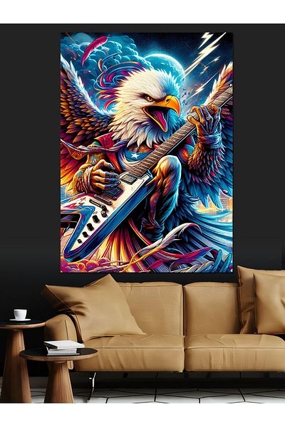 Tablomega Pânză decorativă Eagle Playing Guitar - MDF Lemn