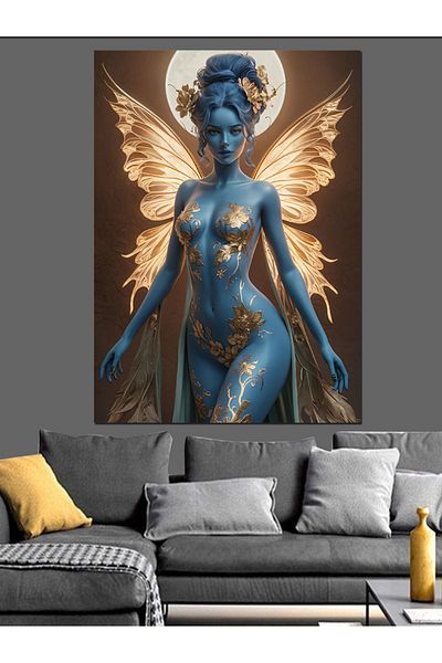 Tablomega Pânză decorativă Full Moon And Fairy Girl - Lemn MDF