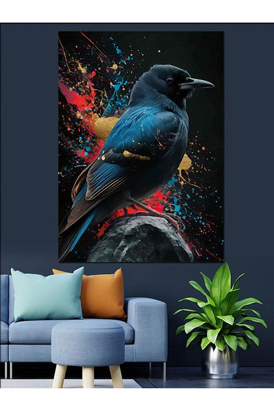 Tablomega Pânză decorativă Crow - Lemn MDF