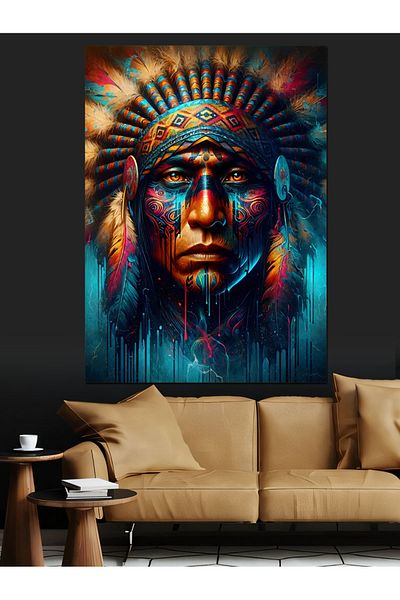Tablomega Pânză Decorativă Om Indian - Lemn MDF