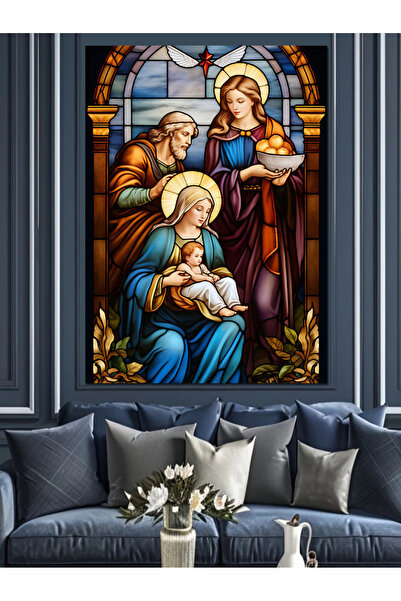 Tablo Mega Hz İsa Ve Meryem Ana Dekoratif Kanvas - Mdf Ahşap Tablo