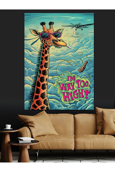Tablomega My Head Is So High Girafe Canvas Decorativă - Lemn MDF
