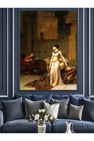 Tablomega Cleopatra și Caesar Jean-Leon Gerome Pânză decorativă - Lemn MDF