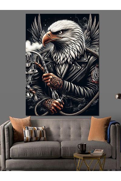 Tablomega Διακοσμητικός καμβάς Eagle που καταναλώνει ναργιλέ - Ξύλινος πίνακας MDF