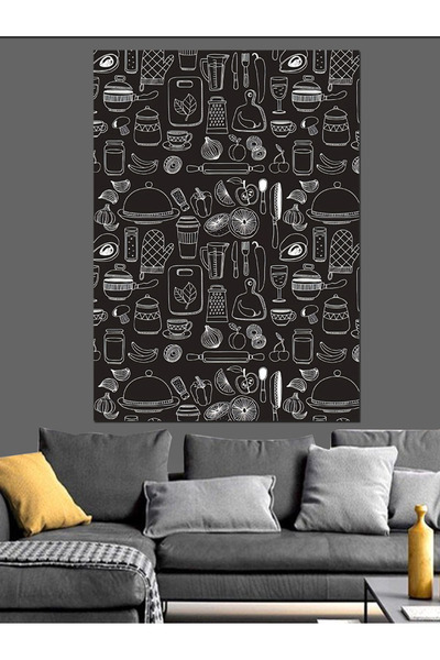 KanvasSepeti Pânză decorativă cu tematică de bucătărie - Pictură în ulei, Pân...