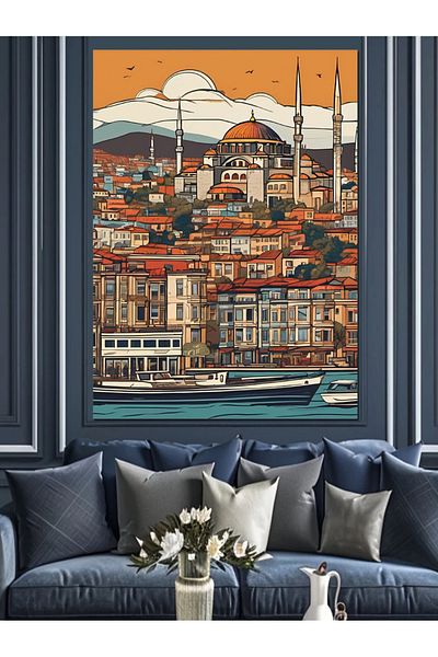 Tablomega Pânză decorativă tematică Istanbul - Lemn MDF