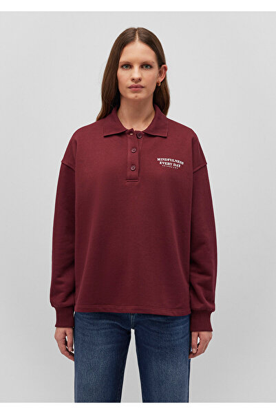 Mavi Hosszú ujjú bordó póló póló laza szabású / laza, laza szabású 1613020 -70394