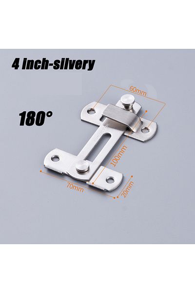 Choice 1PC 4inch-Silvery 180 Sliding Barn Door Latch Sliding Right Angle Door Latch Door Bolt Wine Cooler C