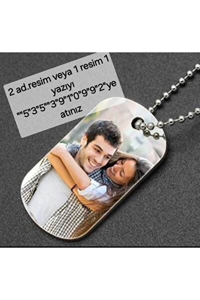 Aldağ ÇİFT TARAFLI RESİMLİ KOLYE 5353910992KİŞİYE ÖZEL