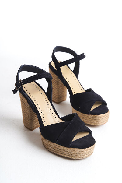 Elile Shoes Sandale de damă cu talpă platformă din piele naturală, mărimi 33-...
