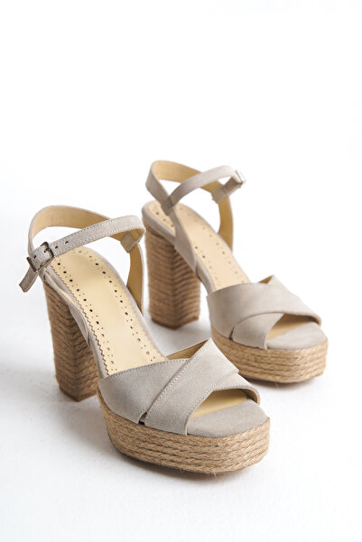 Elile Shoes Sandale de damă cu talpă platformă din piele naturală, mărimi 33-...
