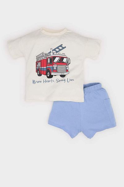 DeFacto Ecru Baby Boy Top and Bottom Set E6775A5/Er100